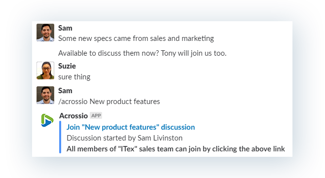 Acrossio for Slack